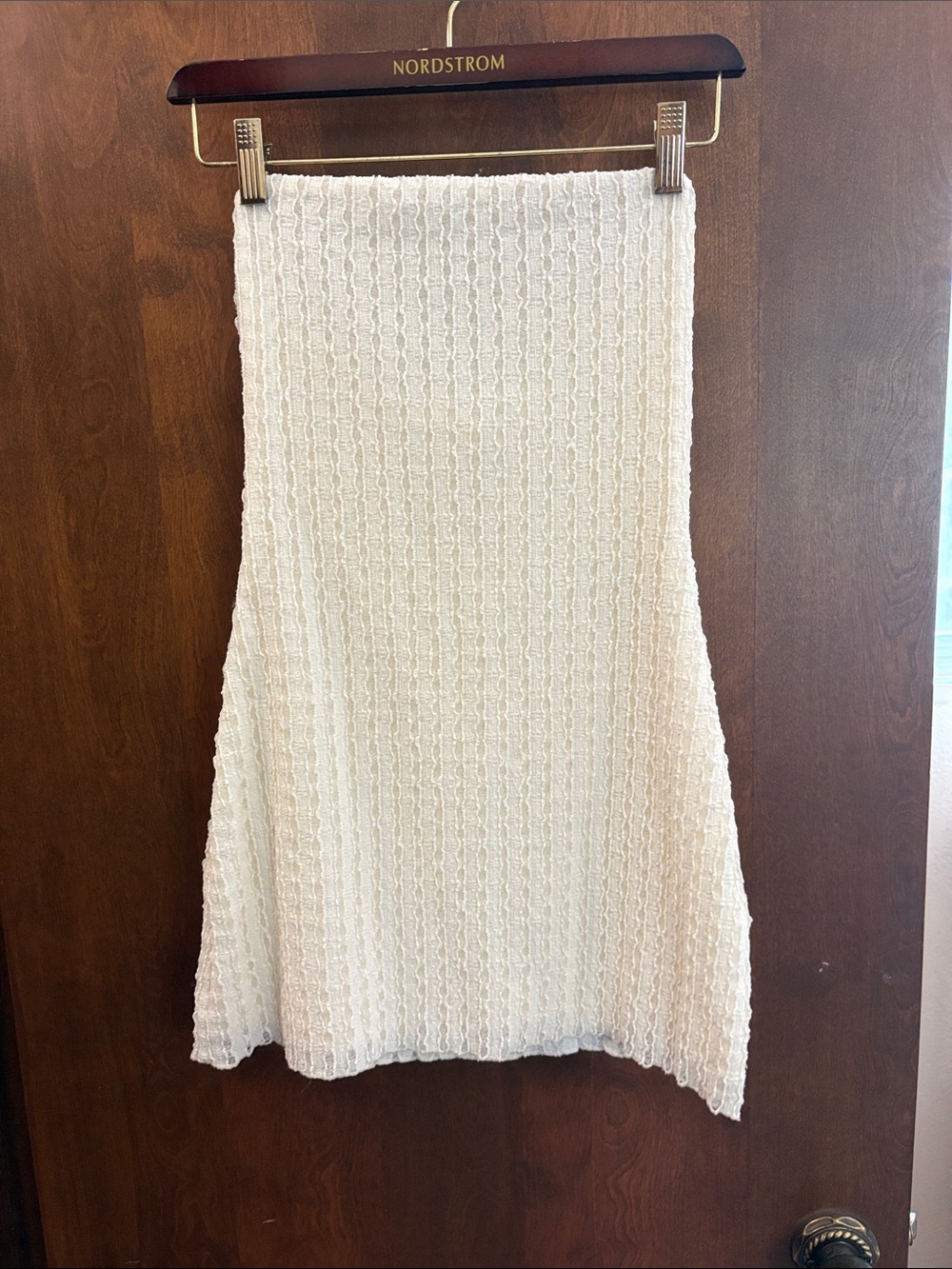 Pepper mayo white waffle textured mini dress
